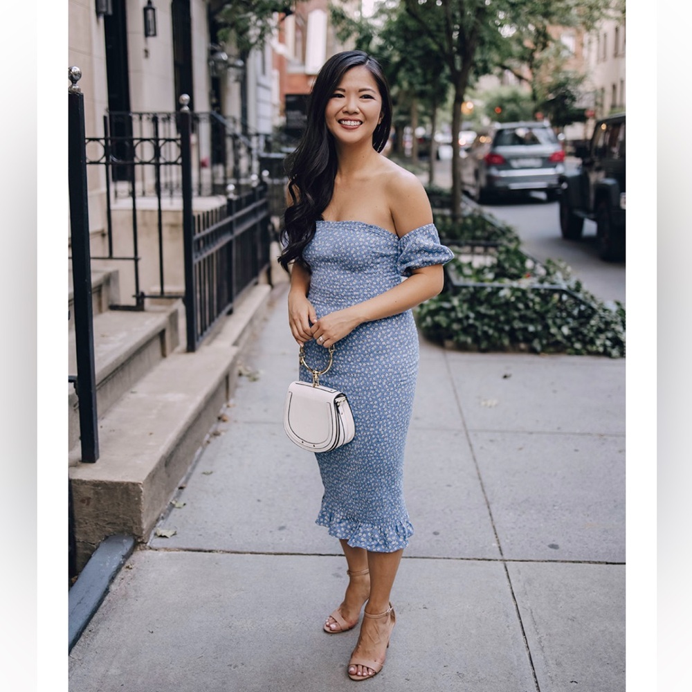 Abercrombie smocked midi dress